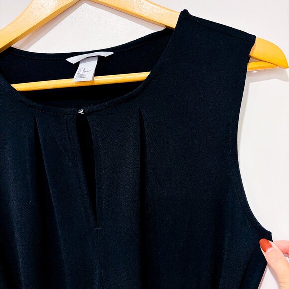 H&M Black Sleeveless Belted Knee-Length Dress | Classic | Small * - Picture 4 of 6